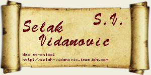 Selak Vidanović vizit kartica